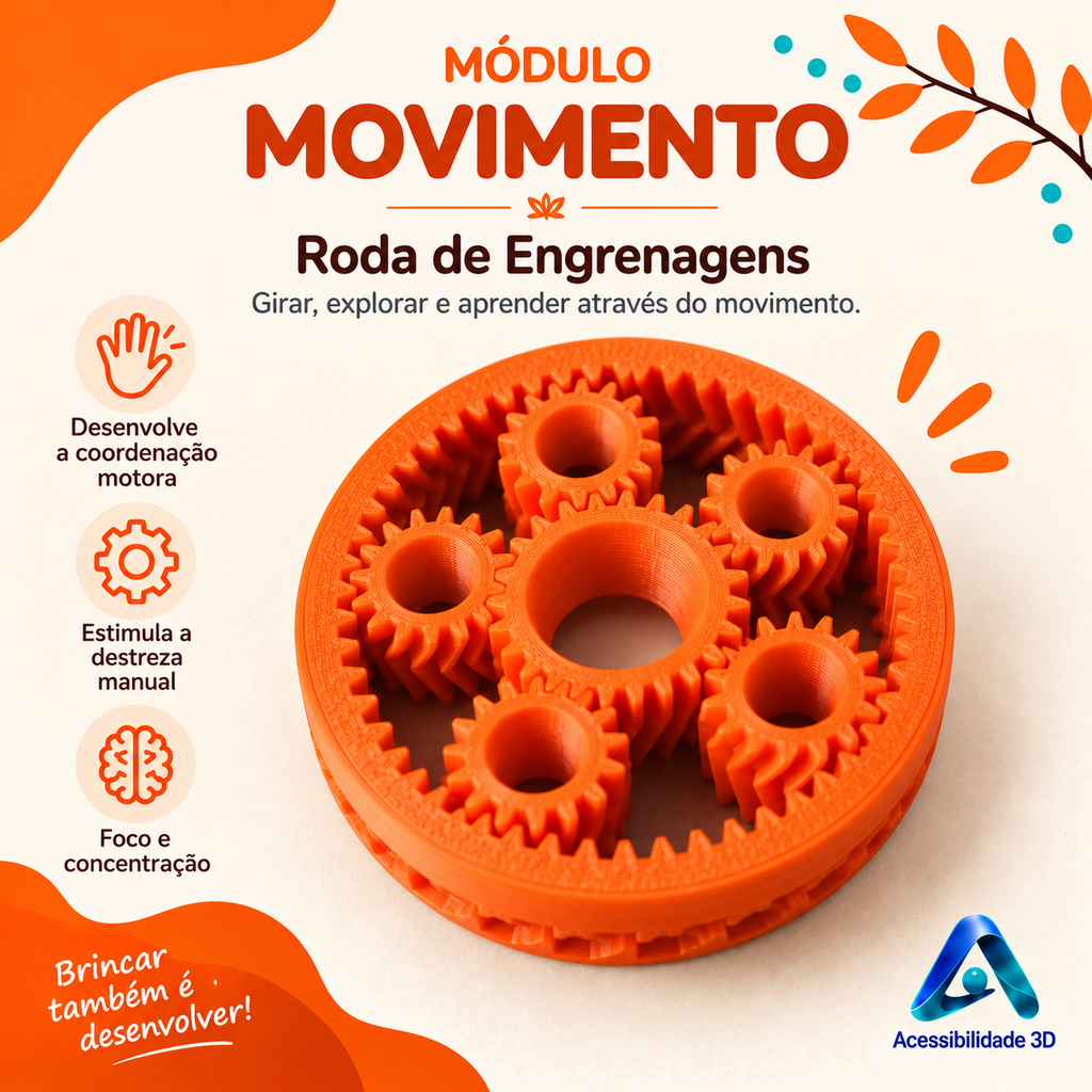 Roda de Engrenagens Tátil Sensorial