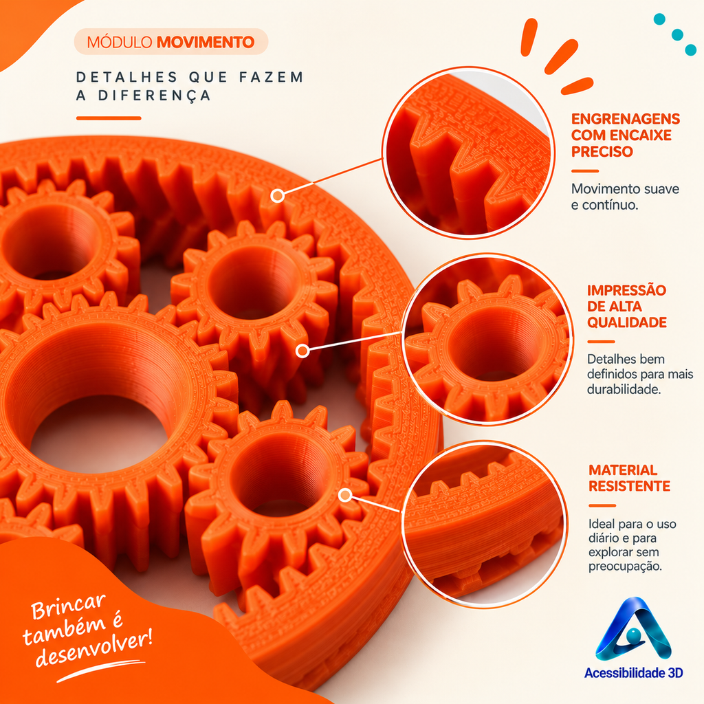 Roda de Engrenagens Tátil Sensorial
