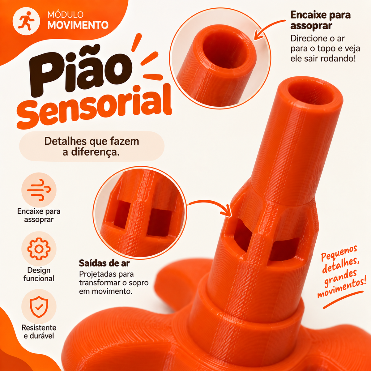 Pião Giratório Sensorial
