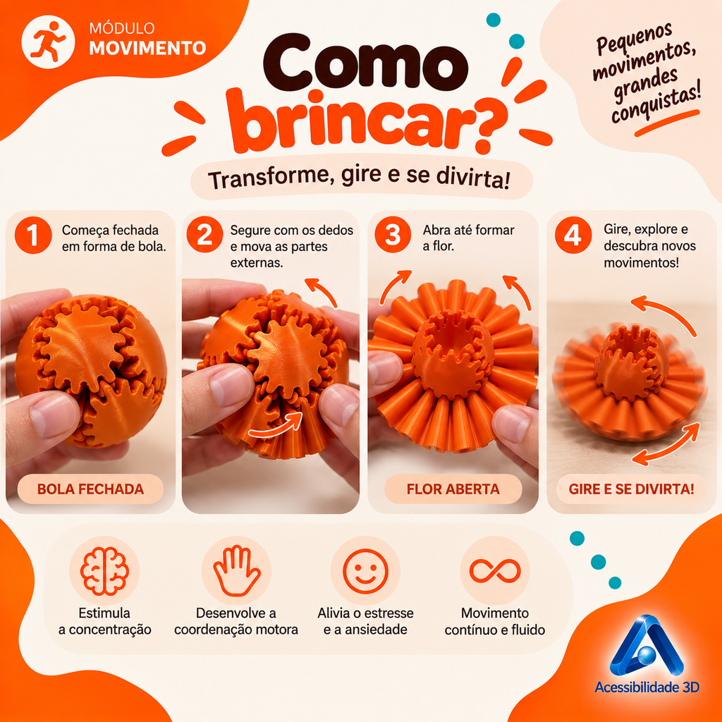 Flor Giratória Sensorial Tátil