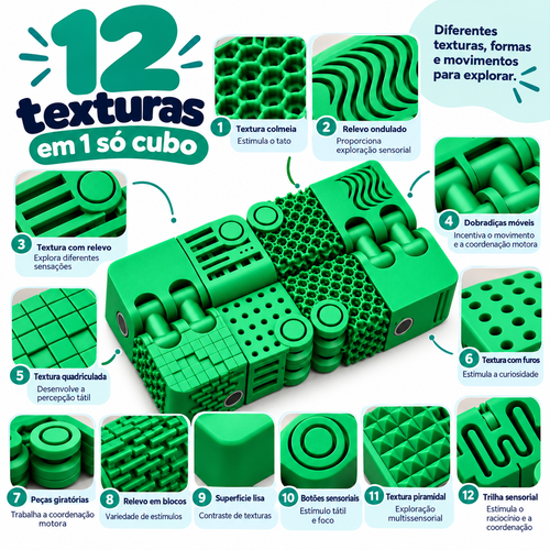 Cubo Infinito Sensorial Multi Texturas