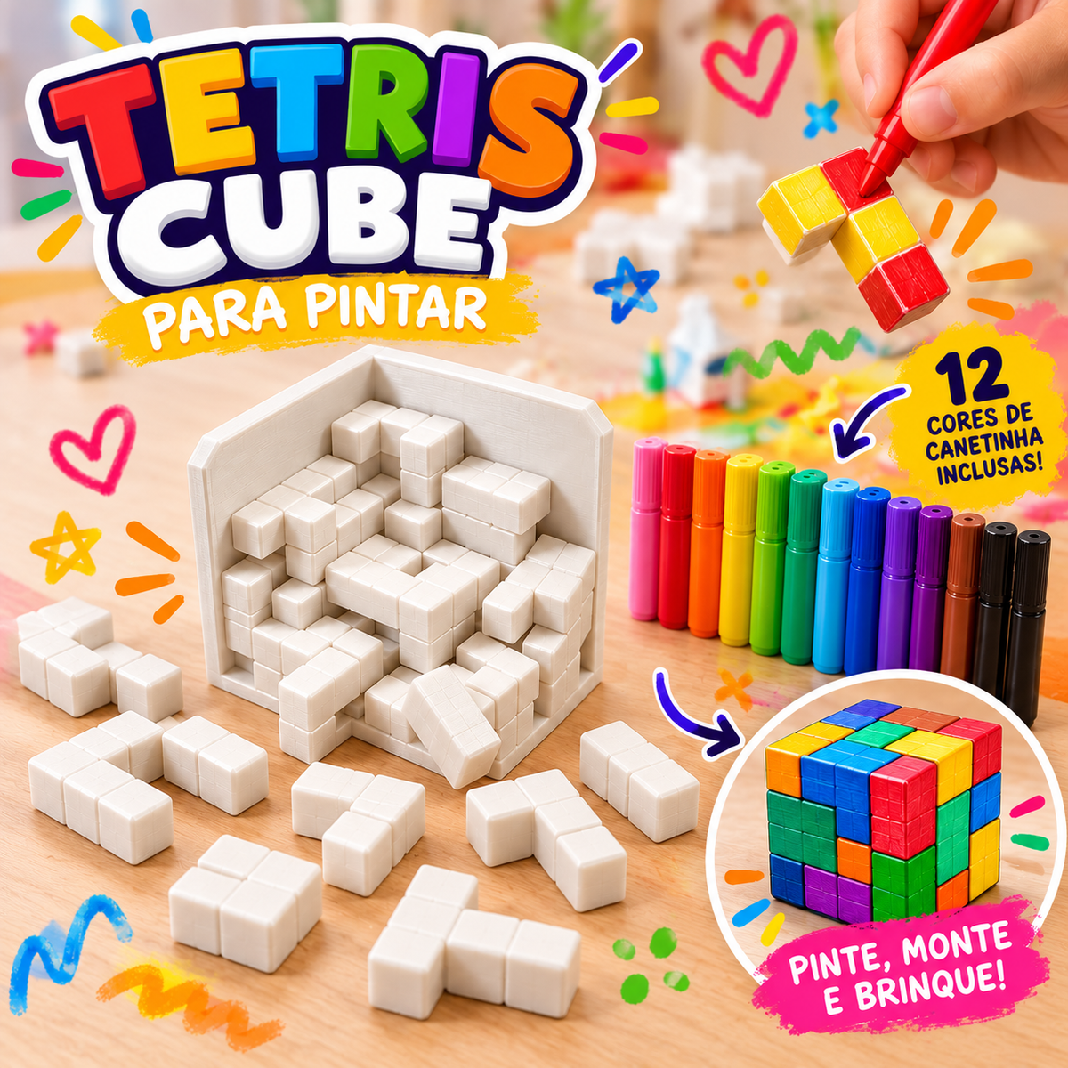 Personaliza - Tetris Cube Para Pintar
